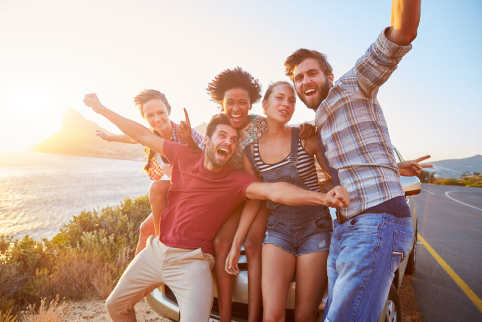 A photo of a group of friends outside