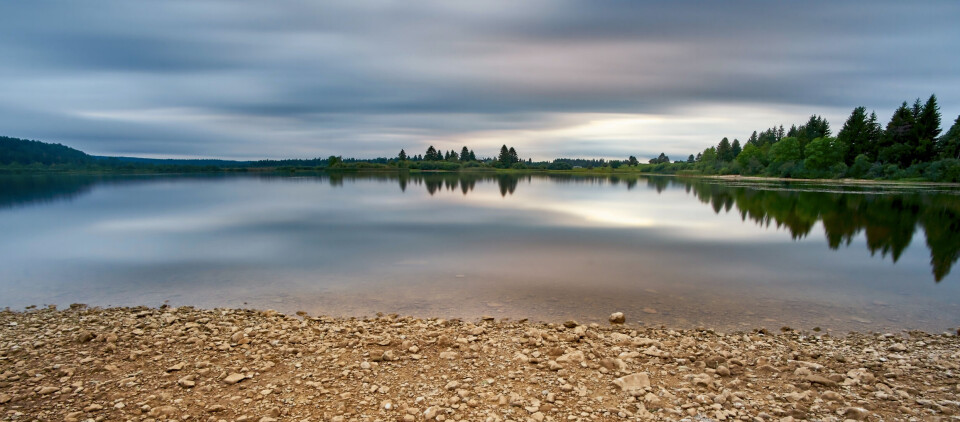 A photo of a very low body of water in France