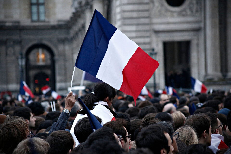 Alexandros Michailidis / Shutterstock Crowd holding French flag