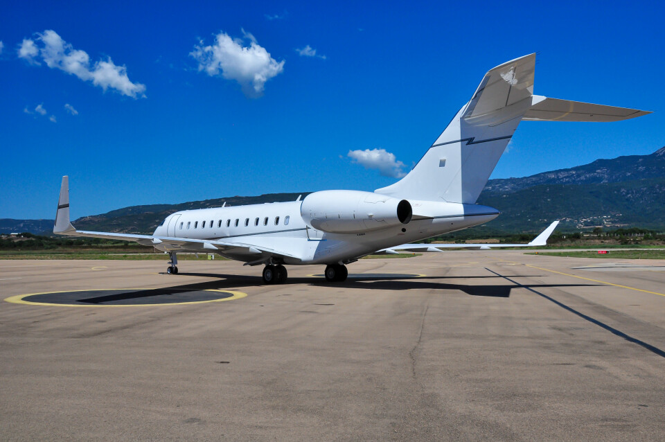 A private jet at Figari airport