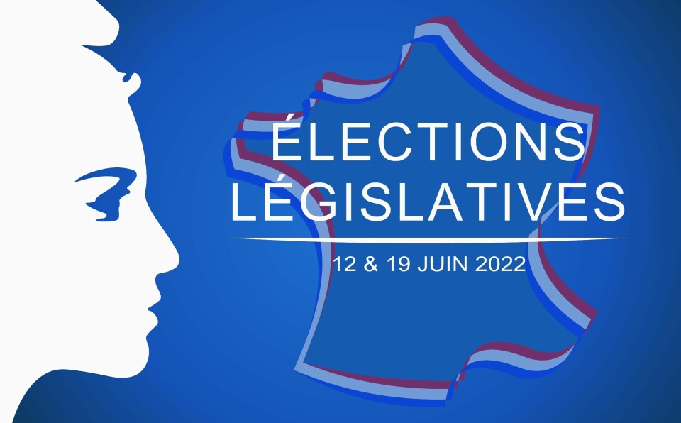 An art concept reading “Elections Legislatives” for 2022 / French electoral cards