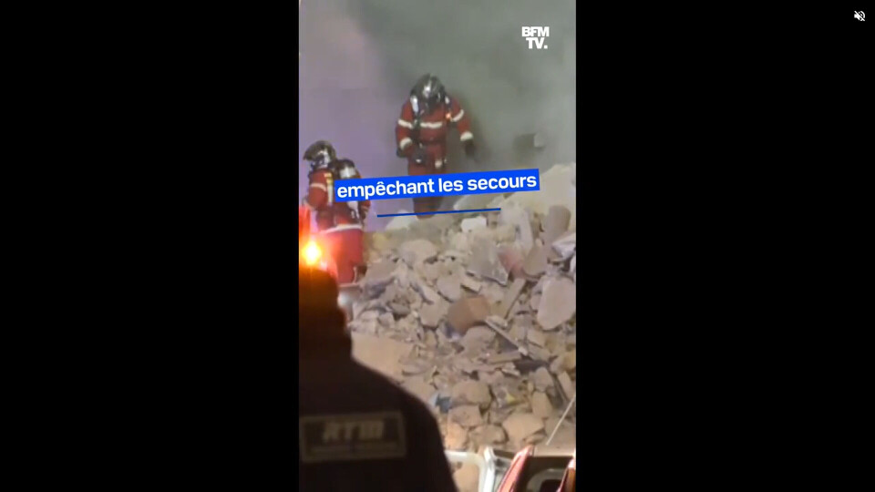 Marseille building collapse April 2023 - Screenshot from BFMTV