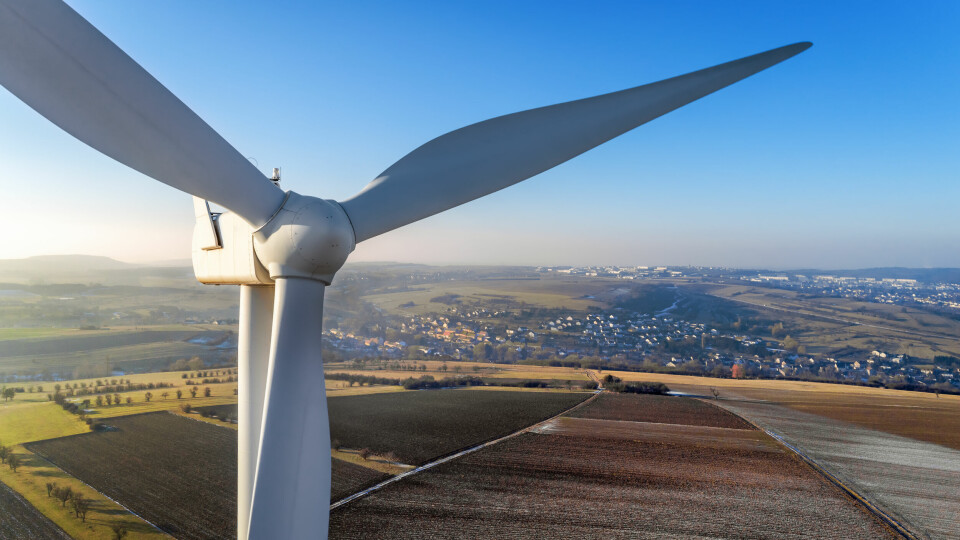 A close up photo of a wind turbine in Moselle, France