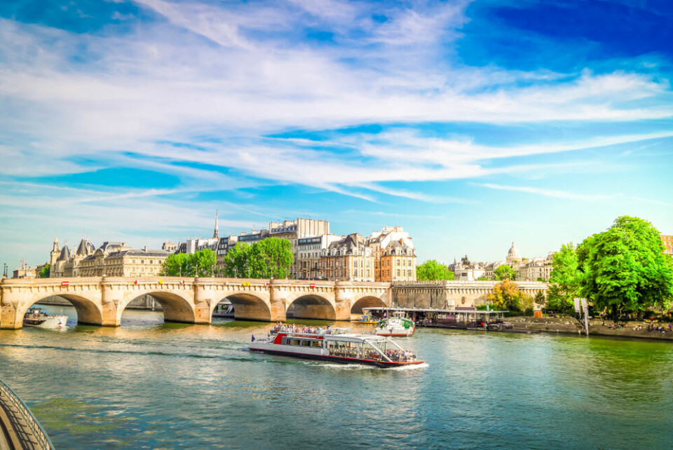A photo of a barge along the River Seine in Paris