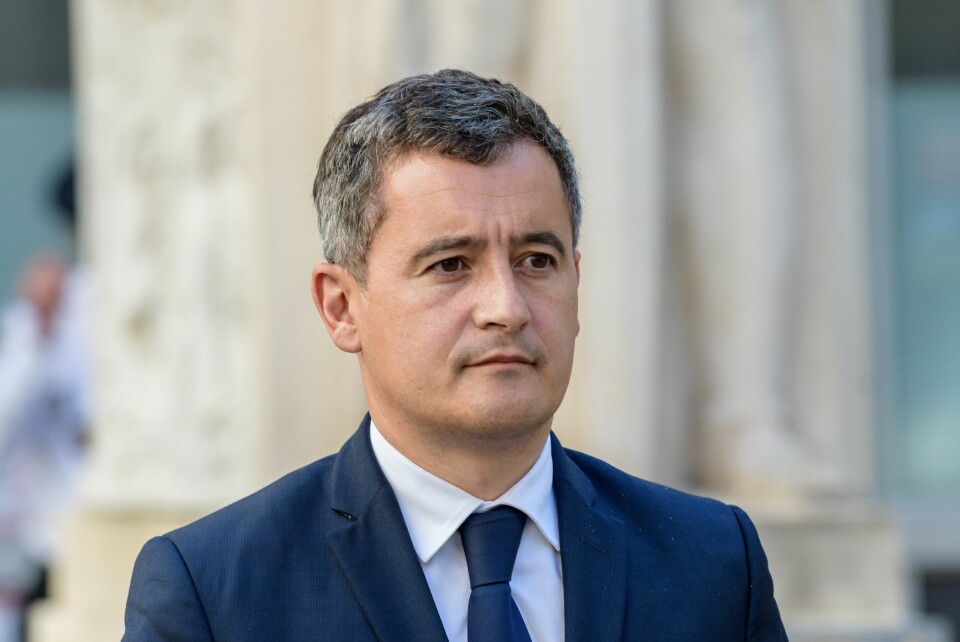 A photo of Interior Minister Gérald Darmanin