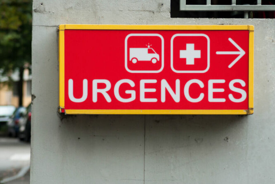 A sign for urgences, the name for A&E in France