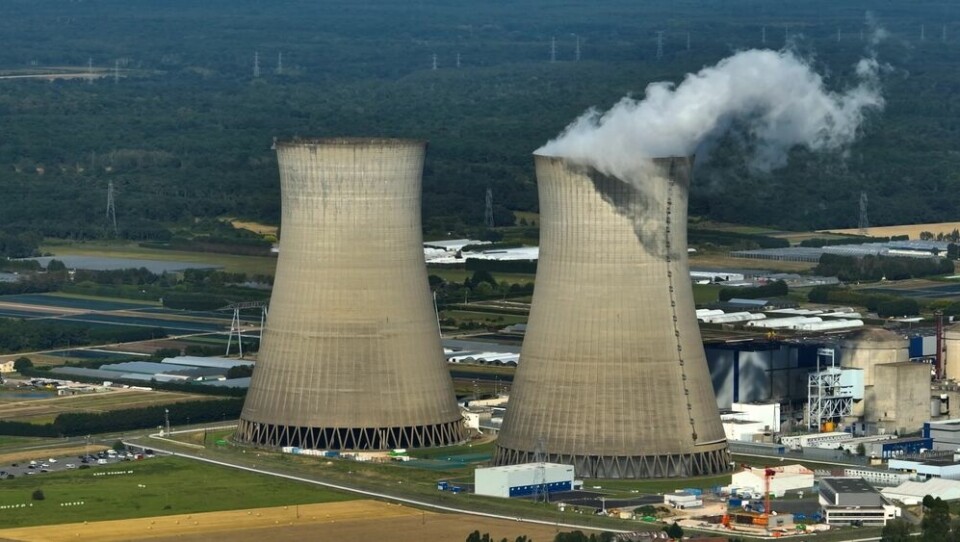 A view of a nuclear power station in France, with two large reactors