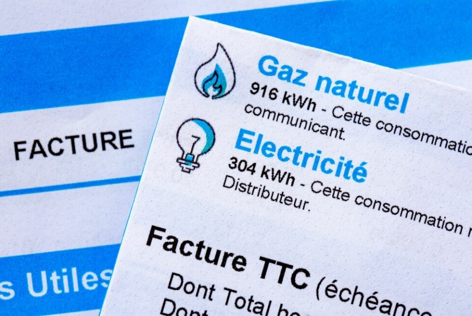 A view of an electricity and gas bill in France