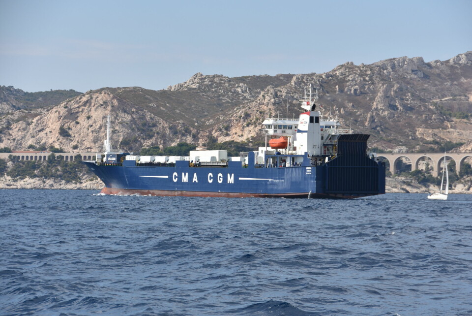A photo of the ship Aknoul in the waters near Marseille