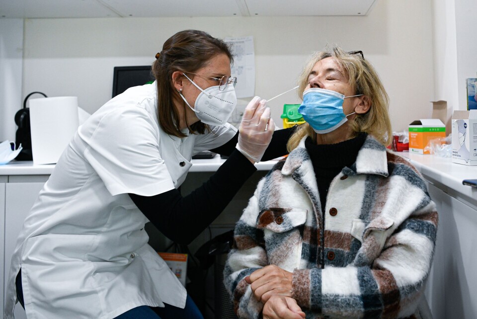 Woman getting a covid test