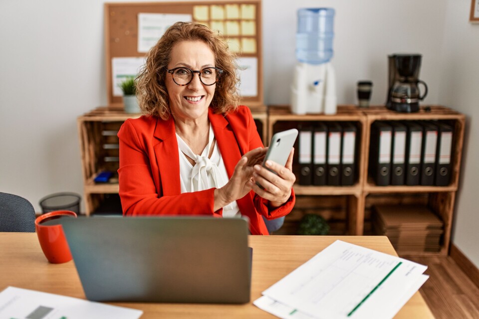 Woman working on laptop