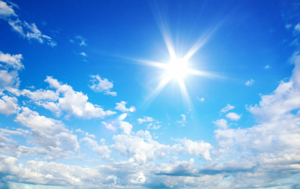 A photo of a sunny blue sky