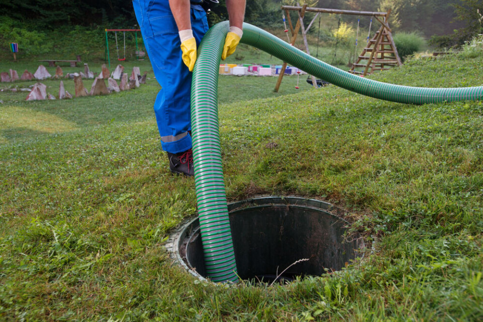 A septic tank being emptied