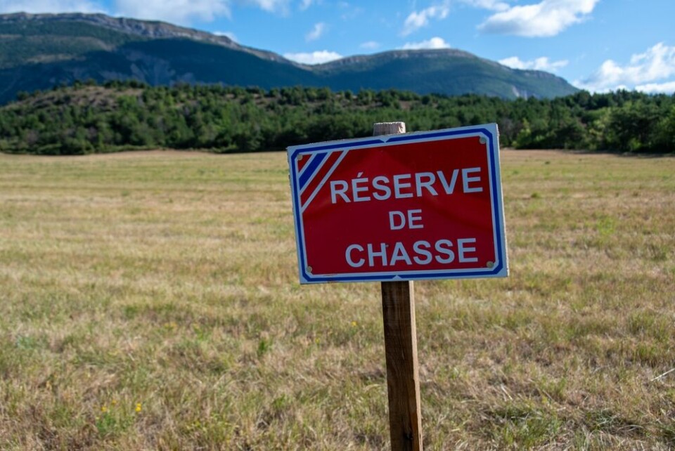 A view of a ‘Réserve de Chasse’ sign