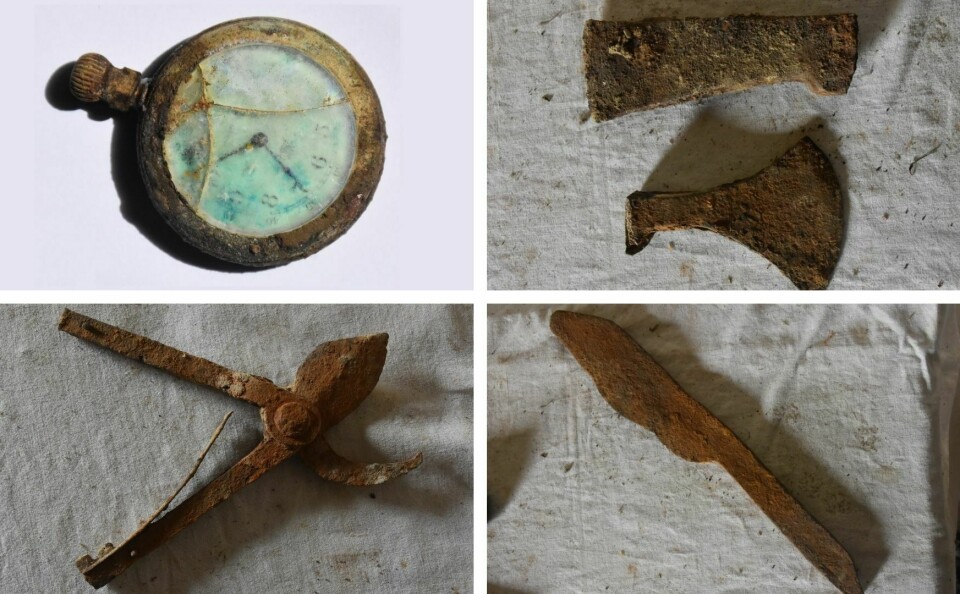 Iron objects dug up at farmhouse