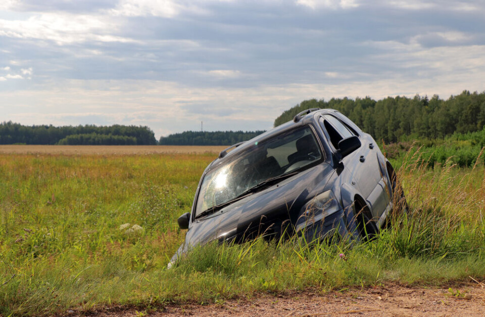 Car in a ditch