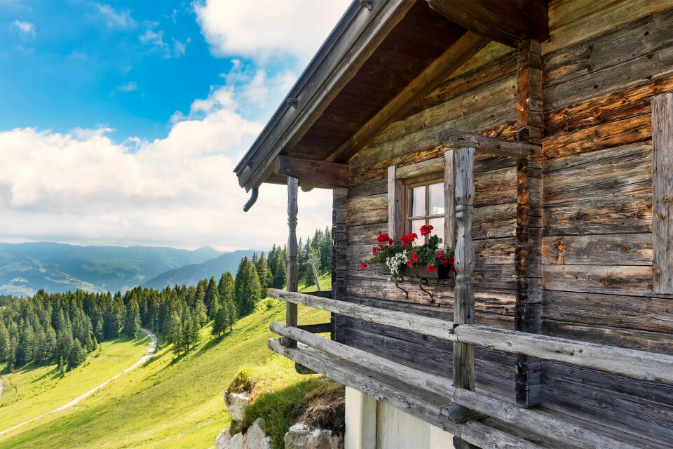 An idyllic mountain cabin in the Alps