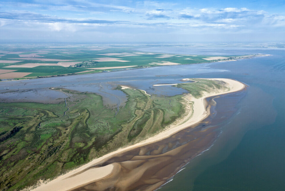 Aerial shot of La-Faute-sur-Mer estuary, Vendée