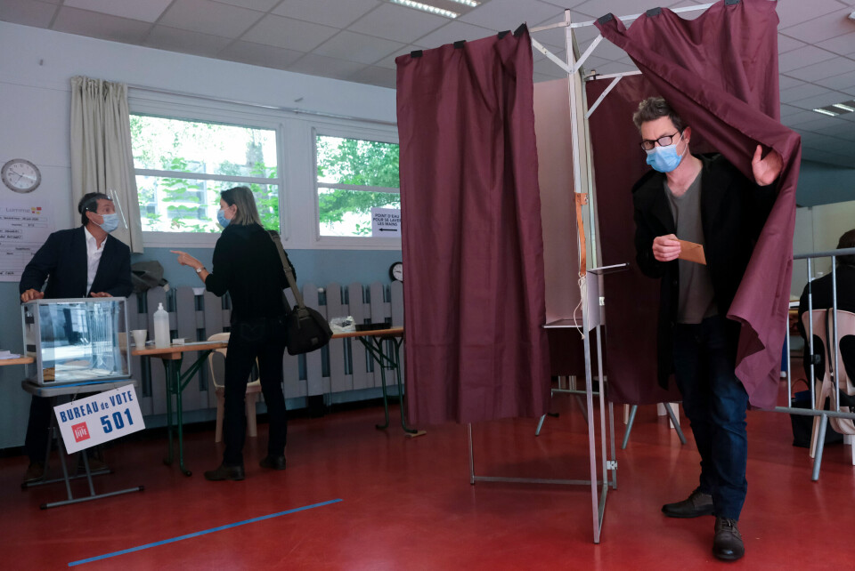 Inside a polling station in France