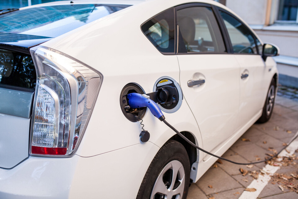 An electric car parked and charging