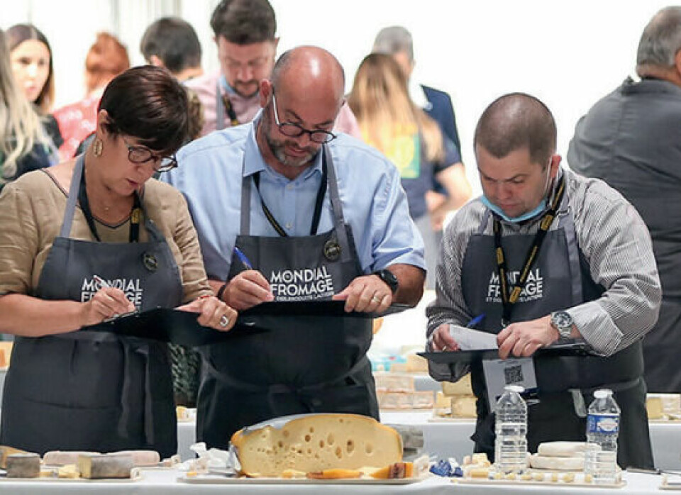 An view of three judges at the Mondial du Fromage contest