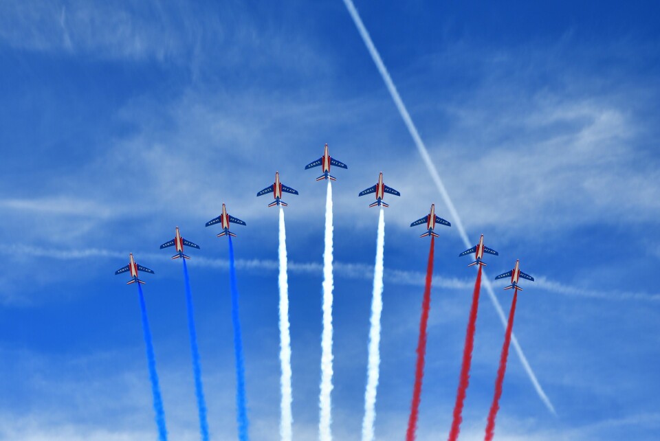 French jets flying over Paris as part of July 14 celebrations