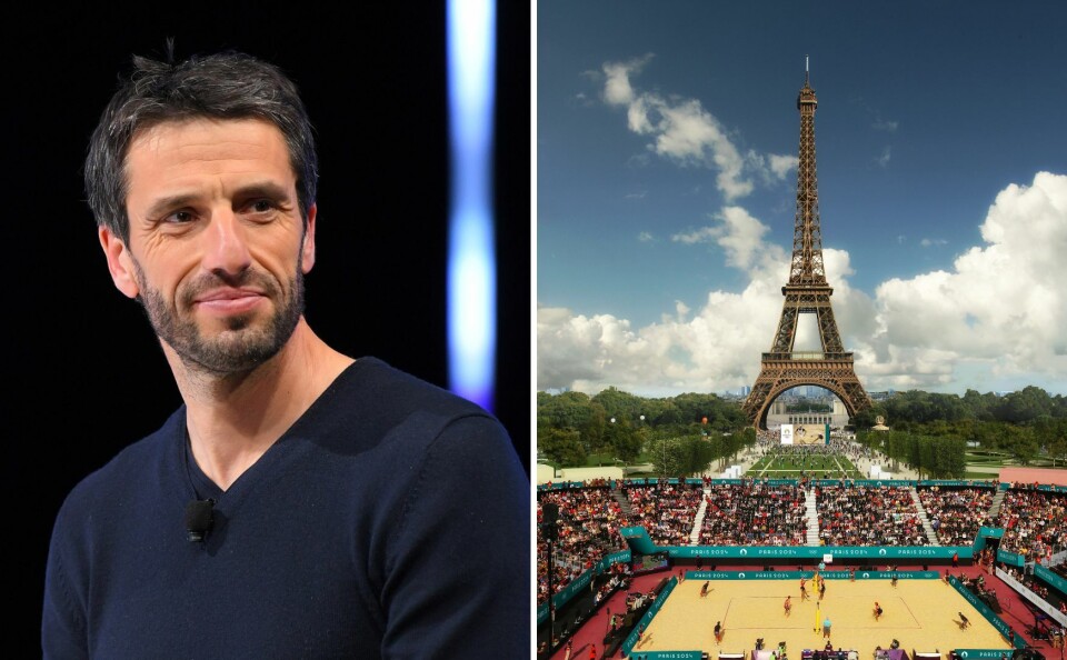 Tony Estanguet, President Paris Olympics, volleyball at Eiffel tower