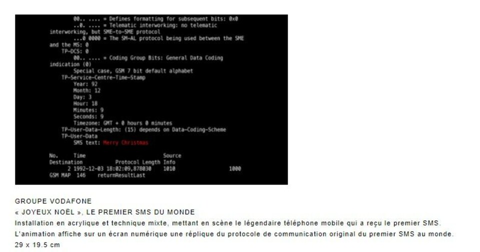 Aguttes auction house An image of the original code of the world's first text message taken from the Aguttes website