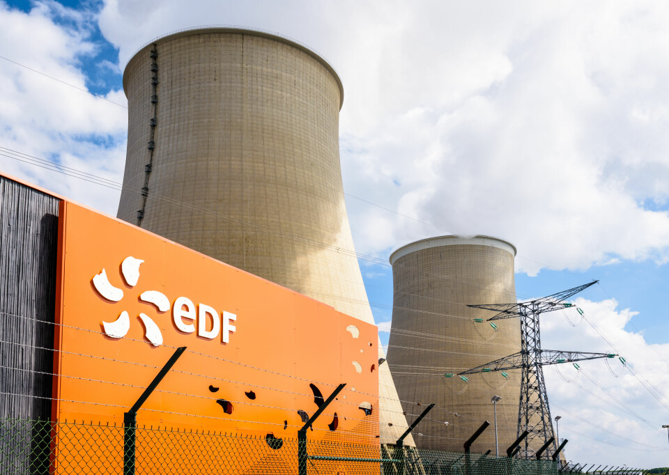 View of the EDF (Electricité de France) sign at the entrance of the nuclear power plant of Nogent-sur-Seine