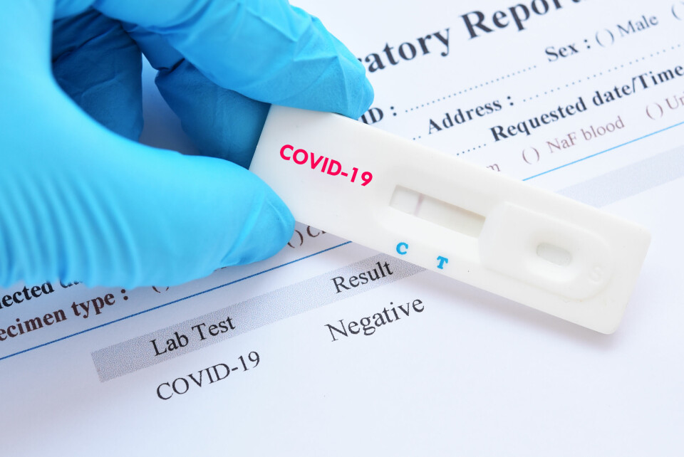 A negative test result for Covid-19