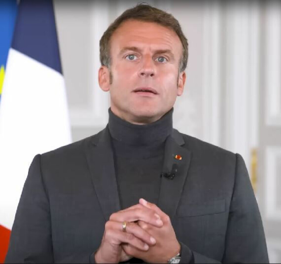 Wearing a warm jumper, President Macron told people to use less energy at home in October 2022