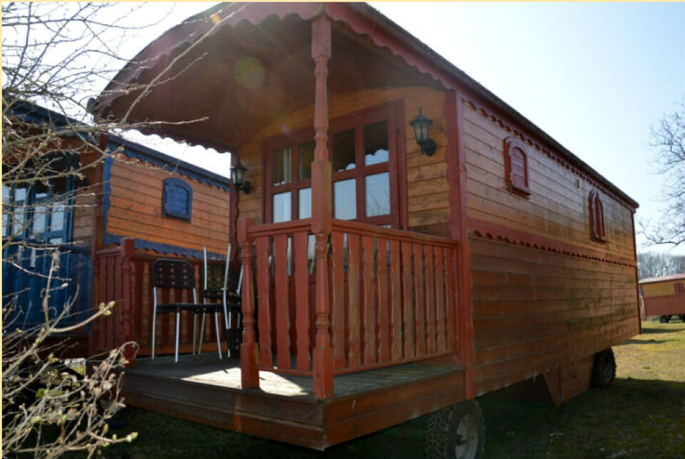 A traditional wooden caravan