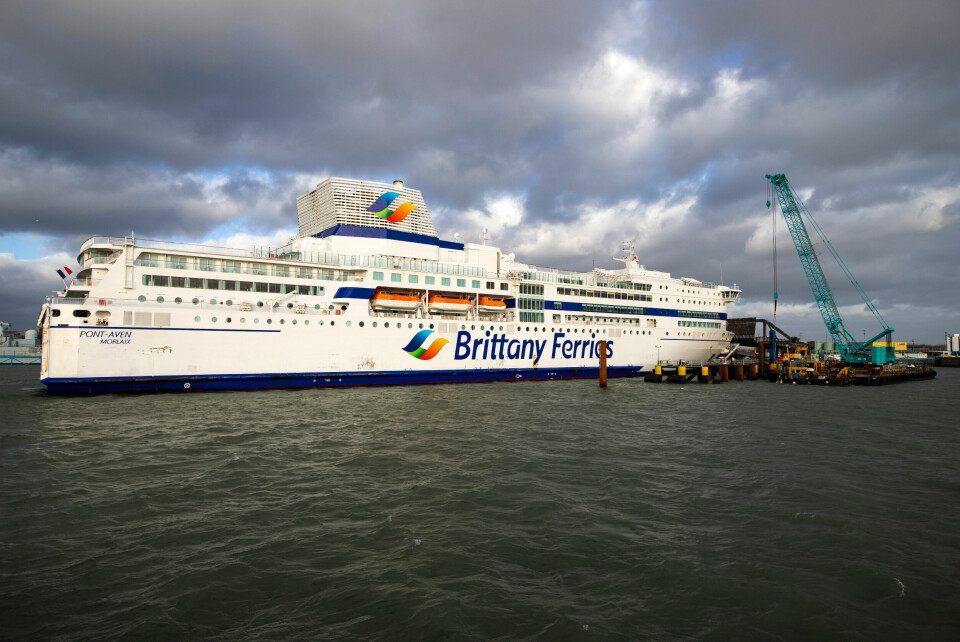 Brittany Ferries ship Pont Aven docked at Portsmouth
