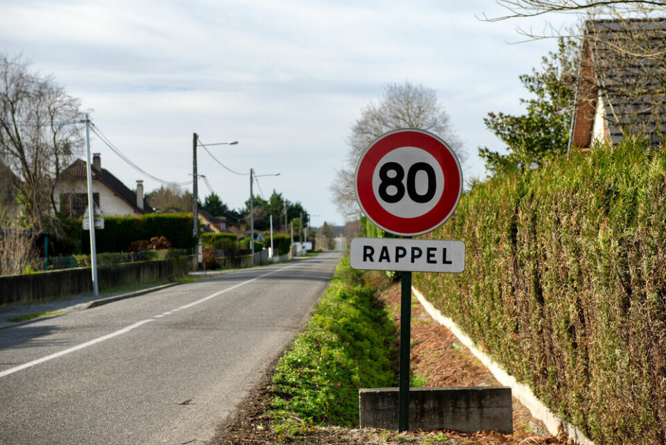 A speed limit sign warning of 80 km/h in France
