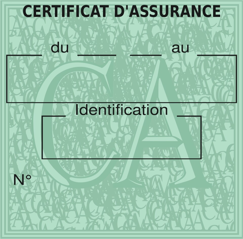 French car insurance carte verte vignette