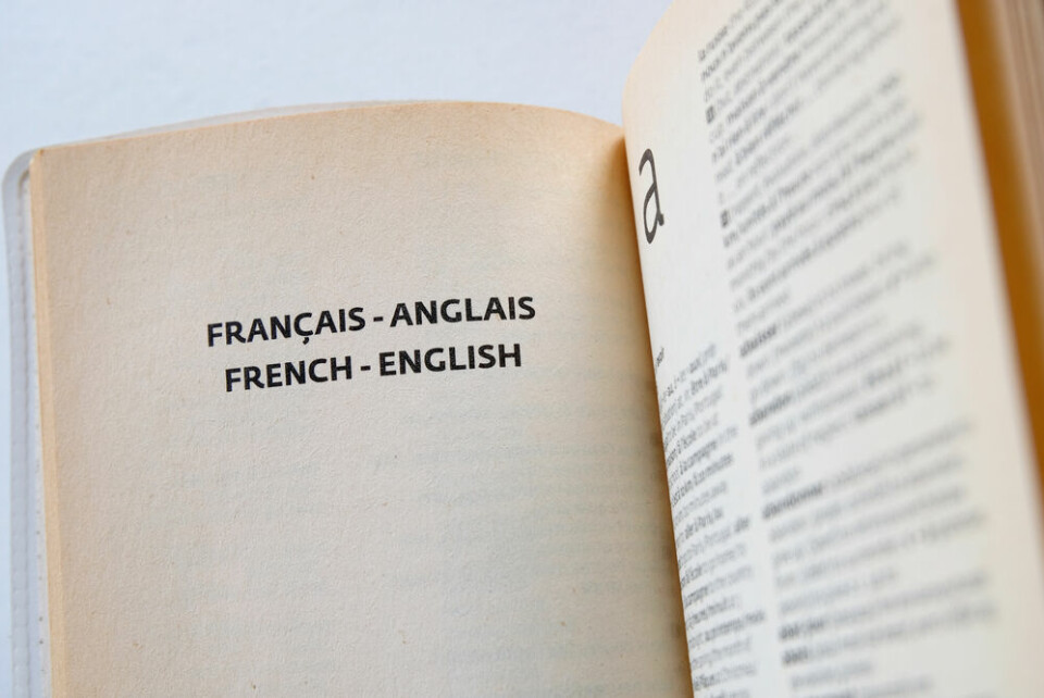 A photo of an English-French, Francais-Anglais dictionary