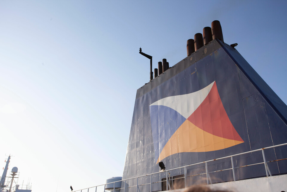 An image of the P&O ferries logo on a ship