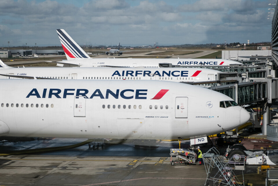 Air France planes on the tarmac at Charles de Gaulle airport, Paris, France