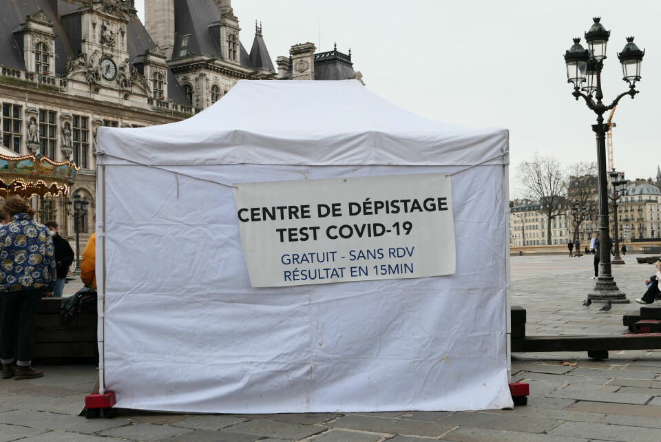 A Covid testing tent in Paris