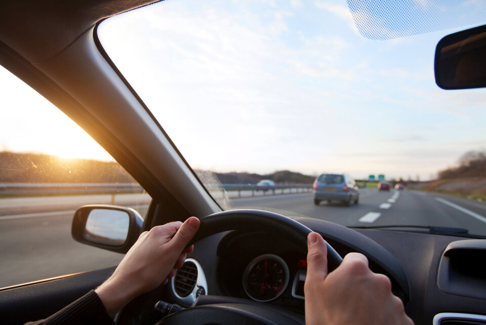 A photo of a driver driving on a motorway