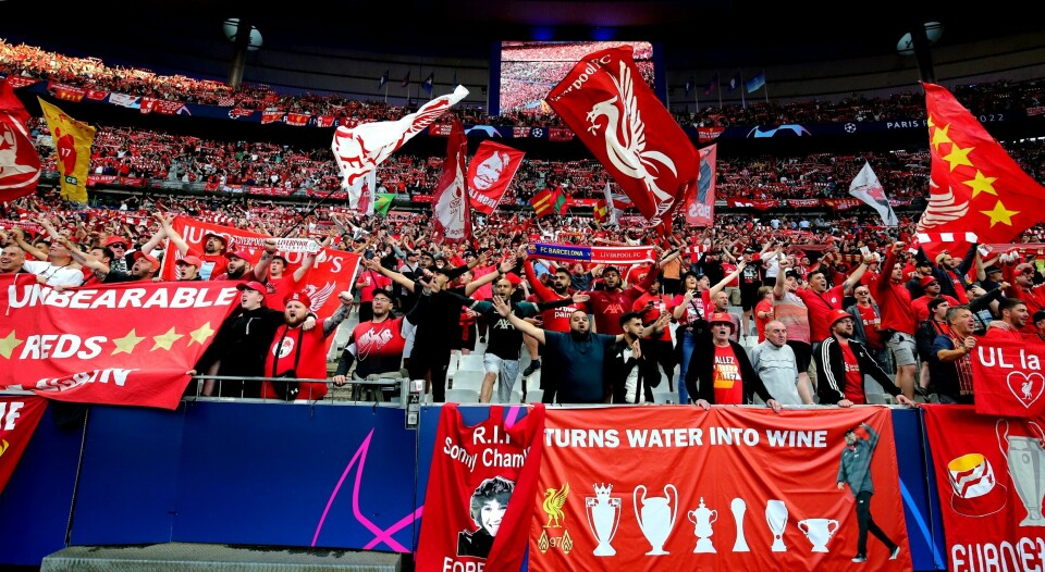 Liverpool fans at the UEFA Champions League final on May 28