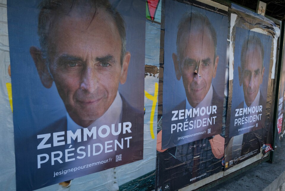 Posters reading Zemmour President pasted to a wall