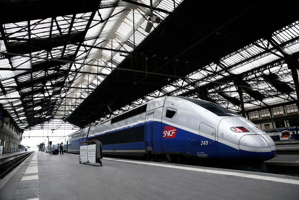 A TGV train in a Parisian station