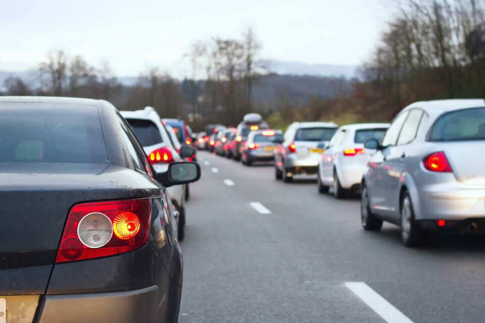 An image of cars queueing up in a traffic jam