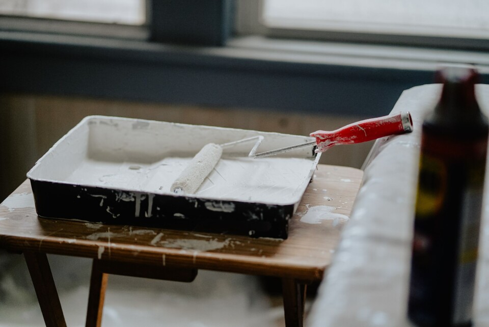 A paint tray and a roller. Renovating a home in France? Save receipts to avoid undervaluation