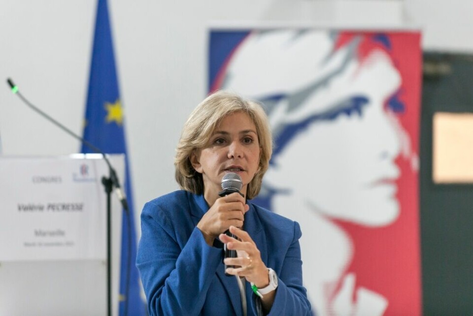 Valérie Pécresse speaks as part of her election campaign