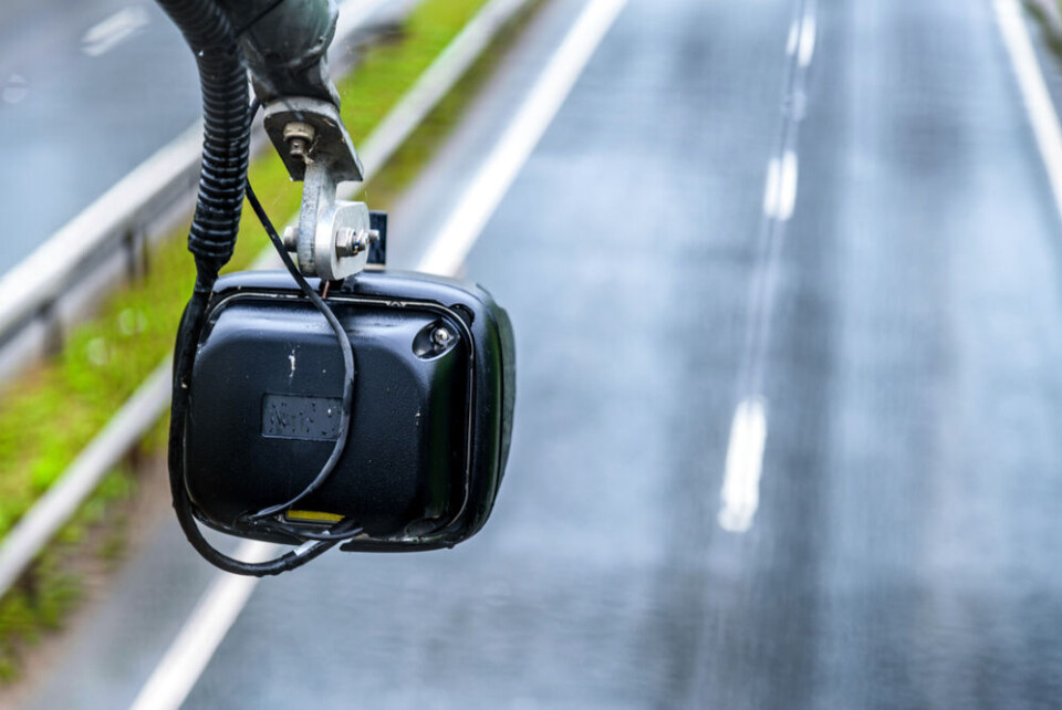 An average speed check camera monitor over a road. Speeding driver in France claims didn't know how speed cameras work