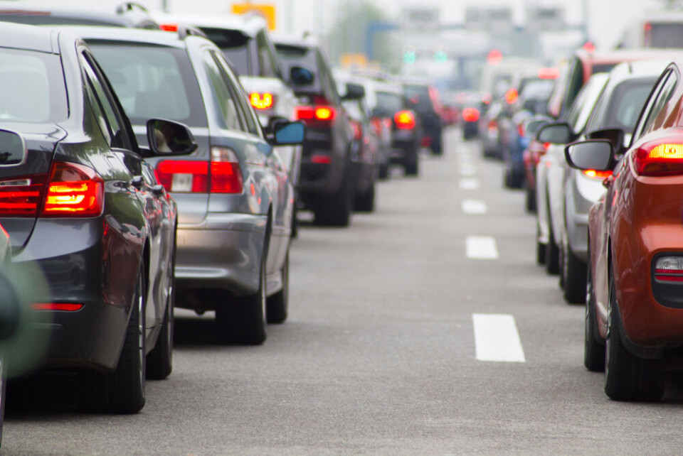 Cars waiting in a traffic jam. ‘Extremely difficult’ conditions for road travel in France on Saturday