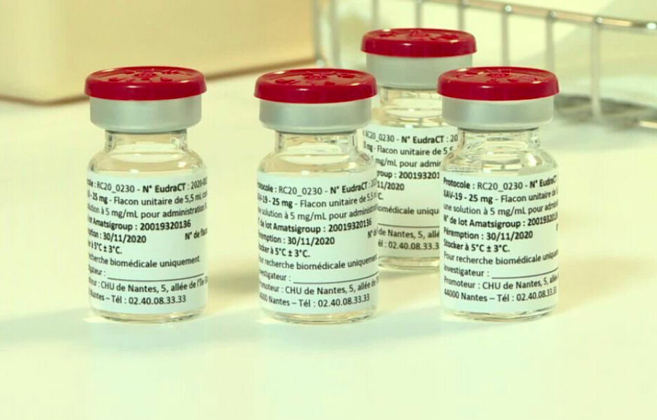 Vials of the Xav-19 treatment. Nantes laboratory proves its medical treatment for Covid is effective