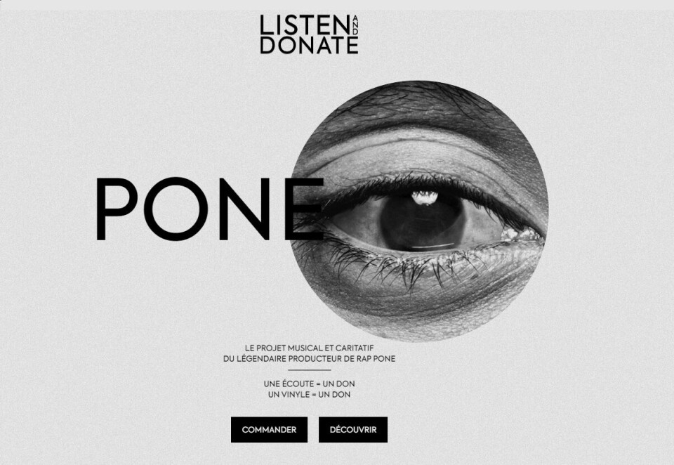 Pone / ListenandDonate.com A screenshot of Pone's new website for his new record. Tetraplegic French rapper Pone releases new album composed with his eyes
